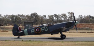 Temora Aviation Museum's Spitfire Mk XVI taxiing past