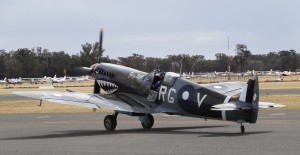 Temora Aviation Museum's Spitfire Mk VIII taxiing away