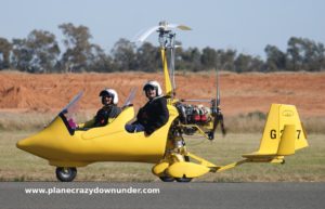 Grant returning from a flight in an ELA-07 gyrocopter
